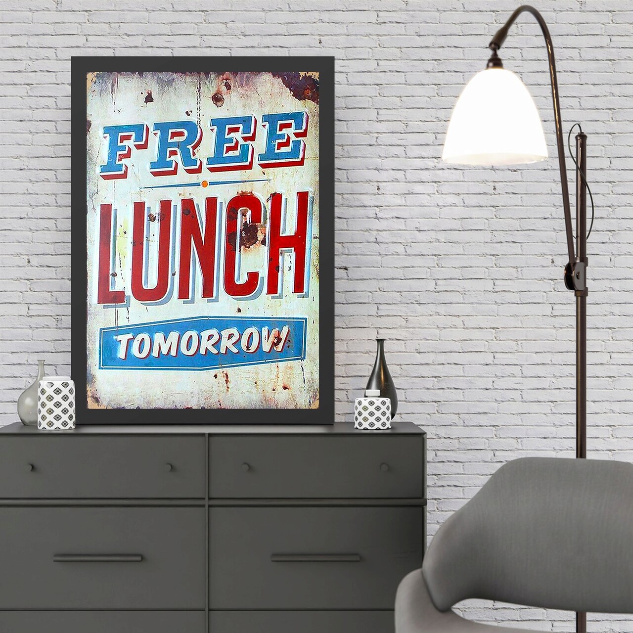 Tablou decorativ, Free Lunch (40 x 55), Polistiren, Multicolor - imagine 3
